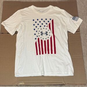 Under Armour White Short-Sleeve USA Flag Graphic Tee